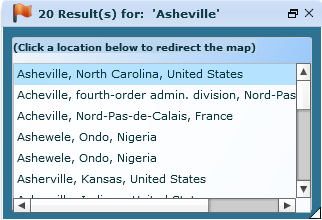 Locator results