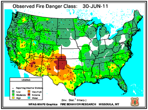 Fire Danger map from 30 June 2011
