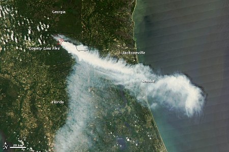 Satellite Image of County Line Fire