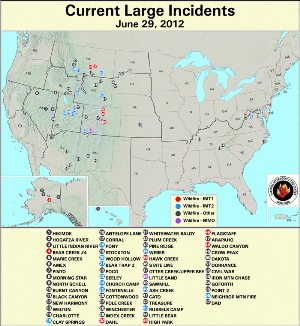 Large Wildfires June 30th