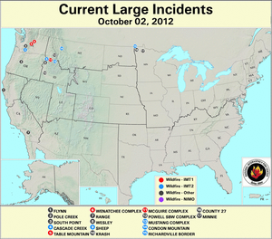 U.S. Large Wildfires 2 October 2012