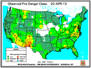 Fire Danger Map for March 1