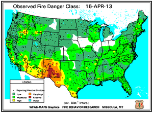 Fire Danger Map for March 15