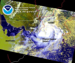 Satellite Image of Tropical Cyclone Yemyin (03B) on June 26, 2007