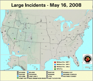  Large fires across the U.S. - 16 May 2008