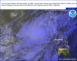 Satellite image of Typhoon Halong on 16 May 2008