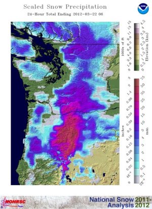 Pacific NW March 22 snowfall
