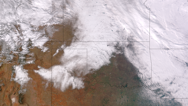 Satellite Image of Southern Plains Snow Cover