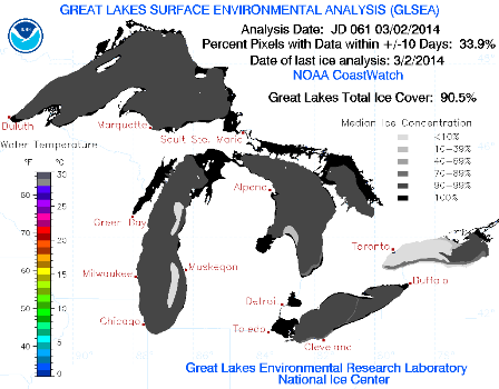 March 3 Great Lakes Ice Concentration