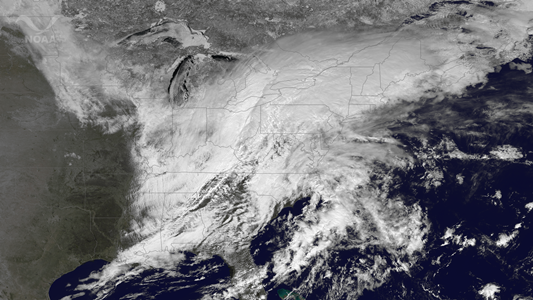 Satellite Image of March 12 Winter Storm
