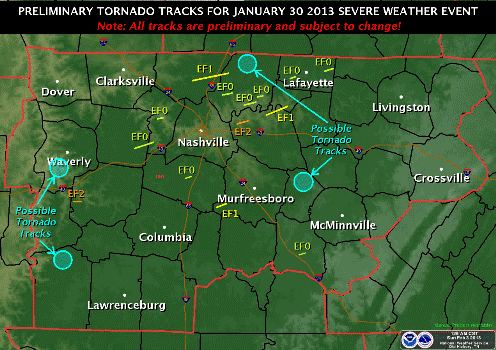Middle TN tornadoes 30 January