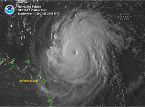 Satellite image of Hurricane Fabian