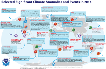 2014 Selected Climate Anomalies and Events Map