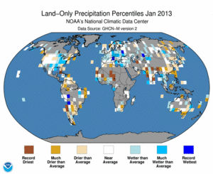 January Land-Only Precipitation Percentiles