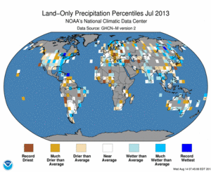 July Land-Only Precipitation Percentiles