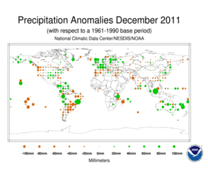 December 2011 Precipitation Anomalies in Millimeters